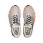 On Cloudmonster 2 running shoes in glacier gray with orange sole details