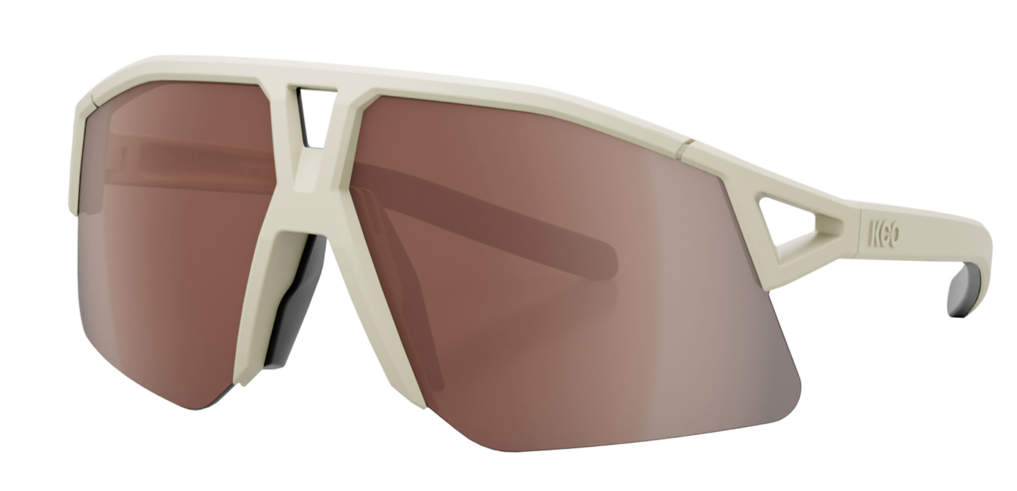 KOO HYPE sunglasses in almond white matte finish with brown lenses
