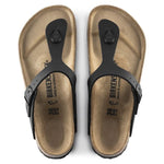 Black Birkenstock Gizeh thong sandals with cork footbed and adjustable strap