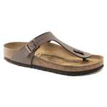 Birkenstock Gizeh sandal in mocha brown Birkibuc with cork footbed