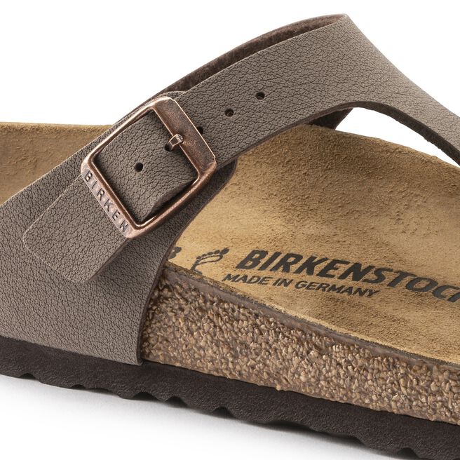 Birkenstock Gizeh sandal in mocha brown with single toe strap and buckle