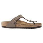 Birkenstock Gizeh Birkibuc thong sandal in mocha with cork footbed