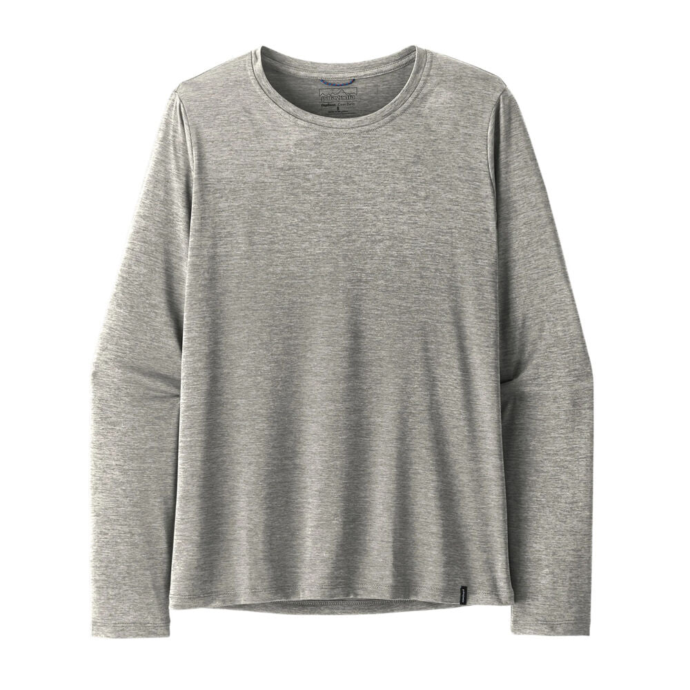 Patagonia Long-Sleeved Capilene Cool Daily Shirt in Feather Grey, flat lay view