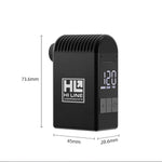 Black Hi Line Components electric tire pump with digital display showing 120 PSI