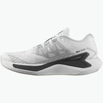 Salomon DRX Bliss women's running shoe in white with black details, side view