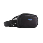 Black Patagonia Fieldsmith Hip Pack 5L with adjustable waist strap and mesh side panel