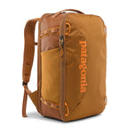 Patagonia Black Hole Mini MLC backpack in Cinnamon Brown with orange logo and zippers