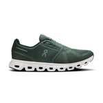 On Cloud 6 running shoes in olive green with white sole