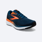 Brooks Ghost 16 men's running shoe in Blue Opal/Black/Nasturtium colorway