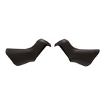 Shimano ST-R9250 black bracket covers pair with ribbed texture design