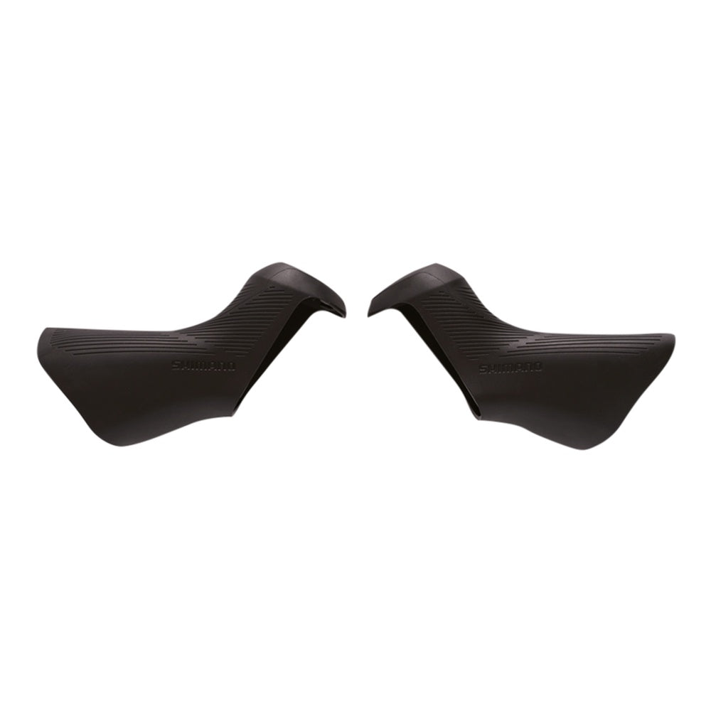 Shimano ST-R9250 black bracket covers pair with ribbed texture design