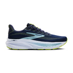 Brooks Ghost 17 men's running shoe in peacoat navy, lime green, and light blue colorway