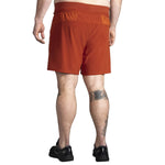 Brooks Sherpa 7-inch 2-in-1 men's running shorts in Red Clay, rear view