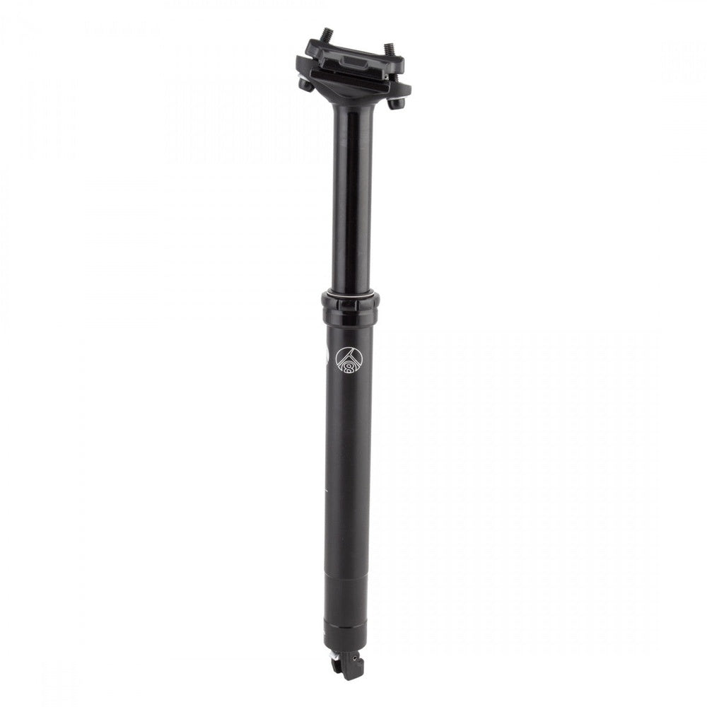 Origin8 Hangtime dropper seatpost in black, 27.2mm diameter, shown fully extended