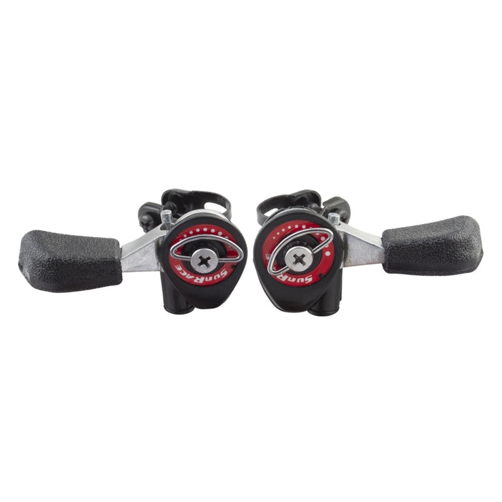 Sunrace HB SL10 left and right shifters in black with red accents