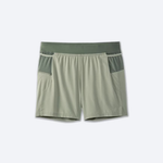 Brooks Sherpa 5 inch 2-in-1 men's running shorts in pebble green colorway