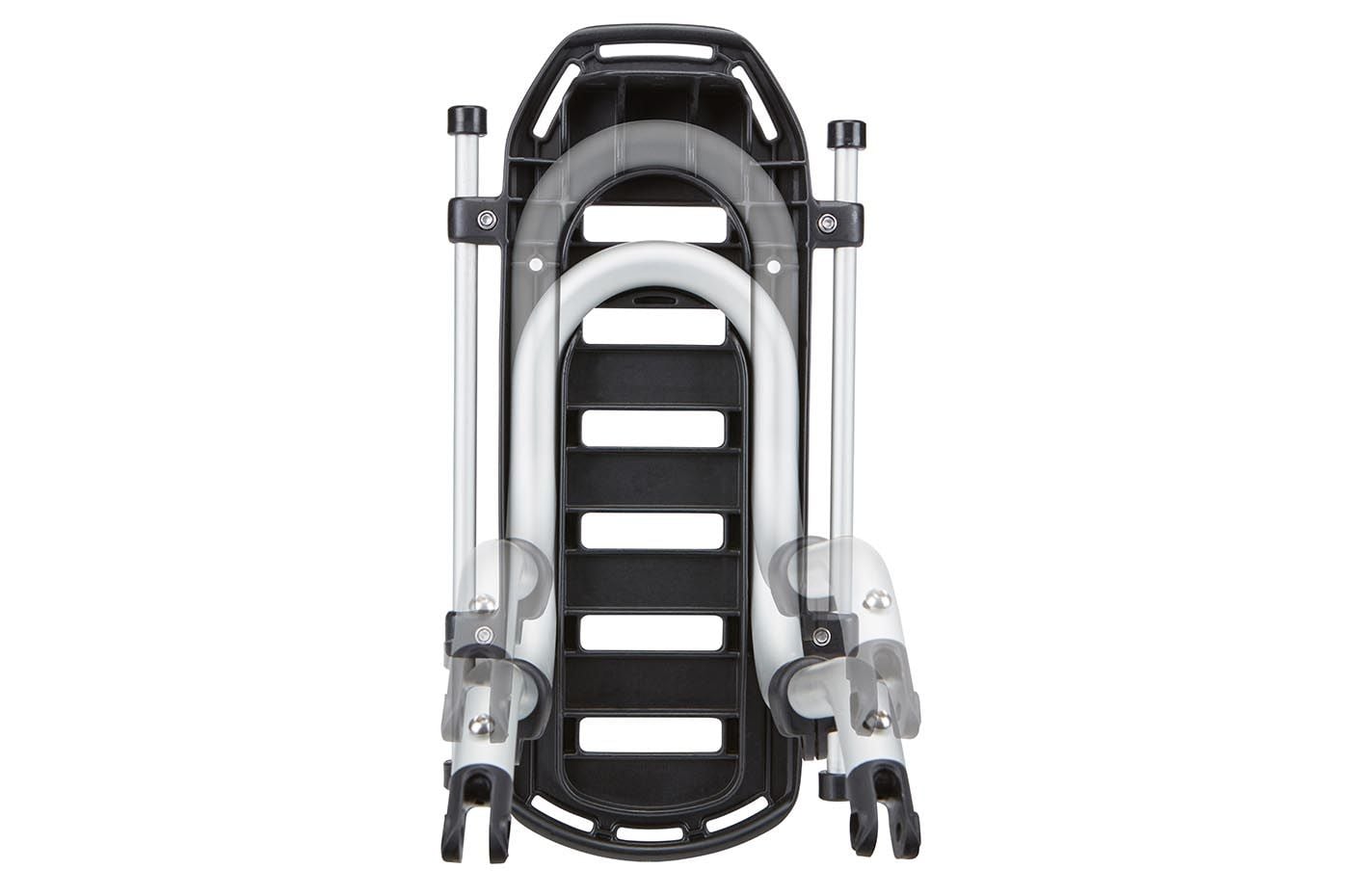 Thule Pack N Tour bike rack in black with aluminum rails and folding design