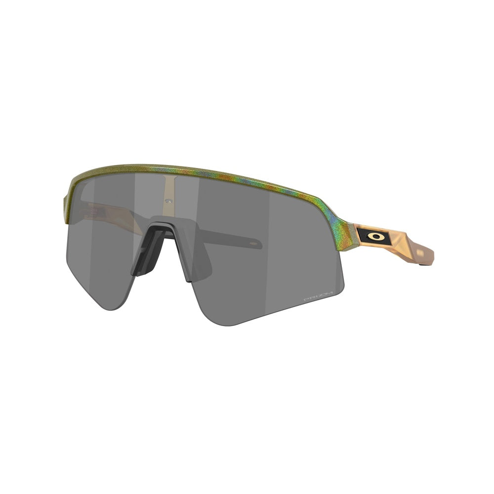 Oakley Sutro Lite Sweep sunglasses with iridescent green spacedust frame and dark lenses