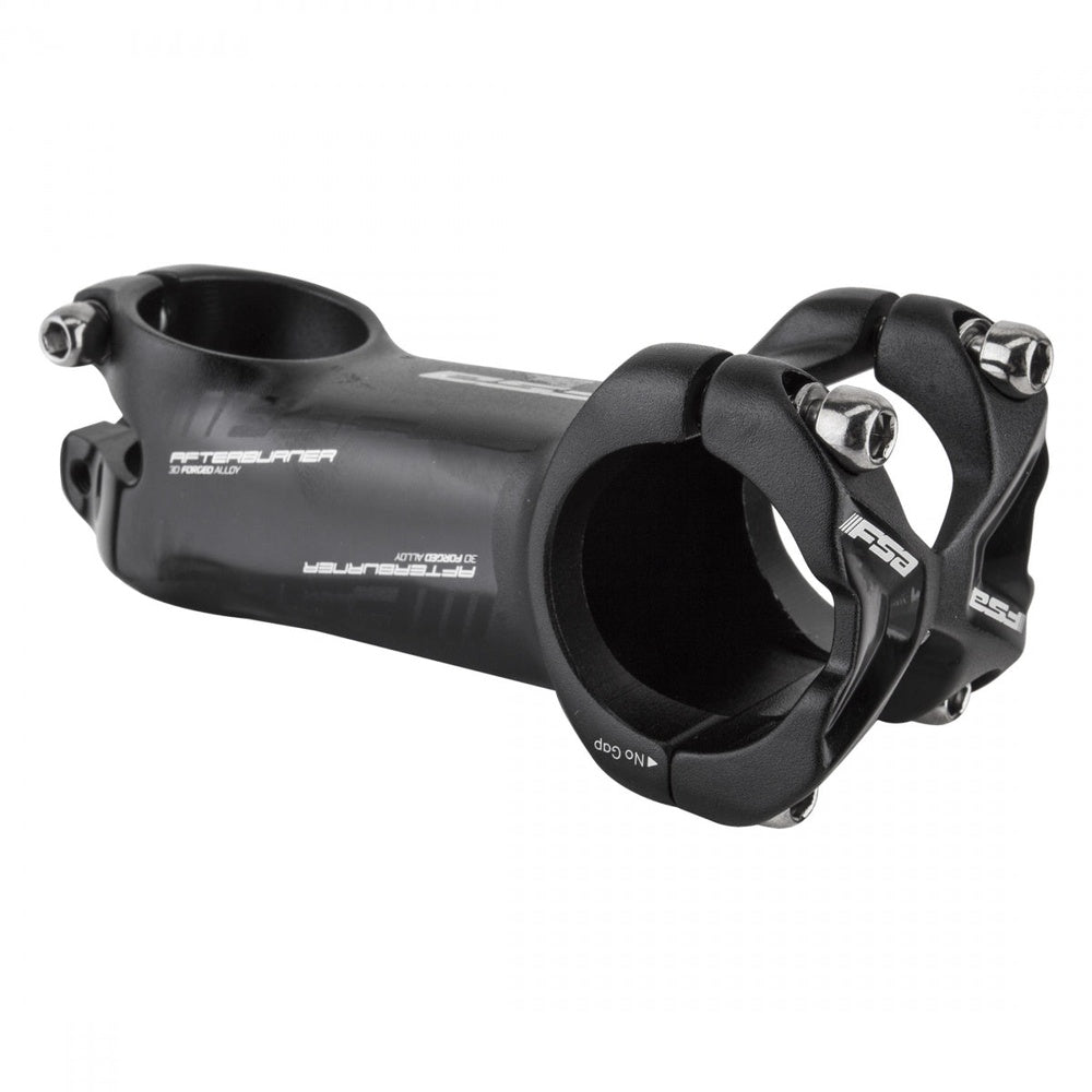 FSA Afterburner black bike stem with adjustable angle and clamp bolts