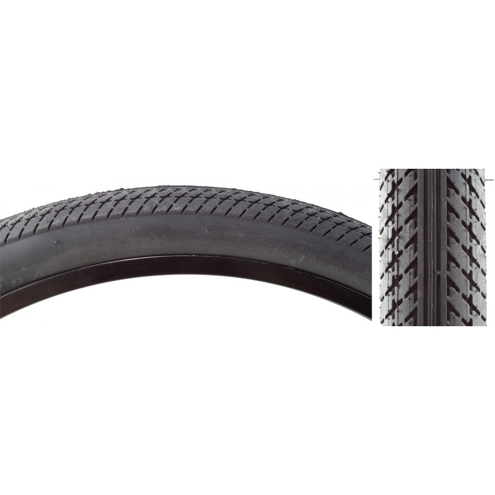 Sunlite black bicycle tire showing tread pattern and sidewall detail