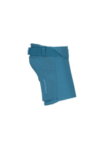 POC Joint VPD Air Knee protection in Basalt Blue showing side profile and straps