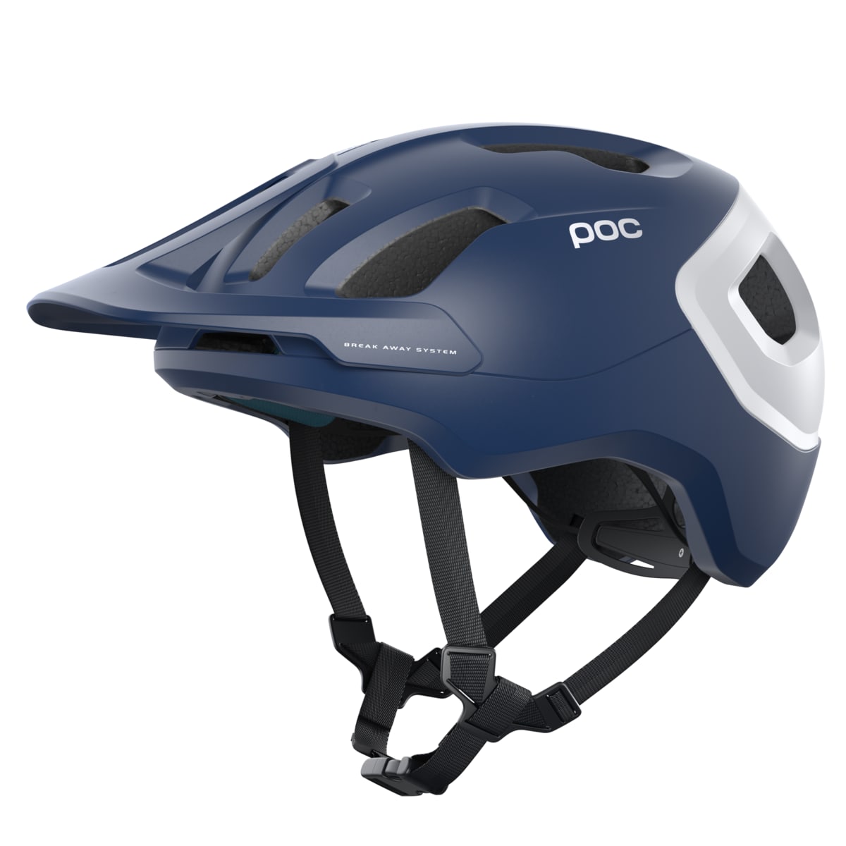 POC Axion Spin mountain bike helmet in lead blue matt with white details