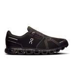 On Cloud 6 men's running shoe in all-black colorway, lateral side view