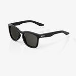 100% S2 sunglasses in soft tact black frame with smoke lenses