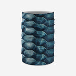 Buff Cool Net UV+ neck gaiter in Tarpon Scales blue pattern