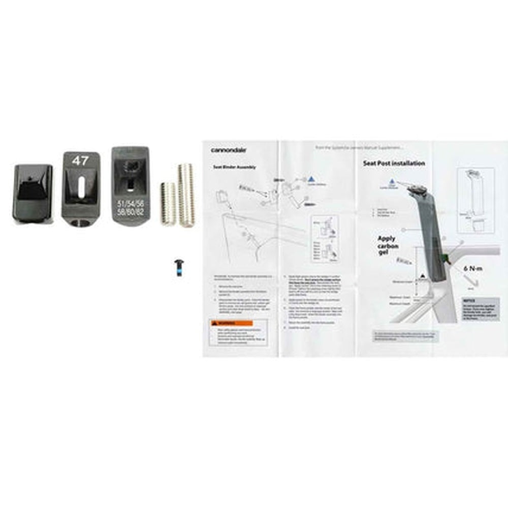 KNOT System Aero Seat Binder kit with black components and installation instructions