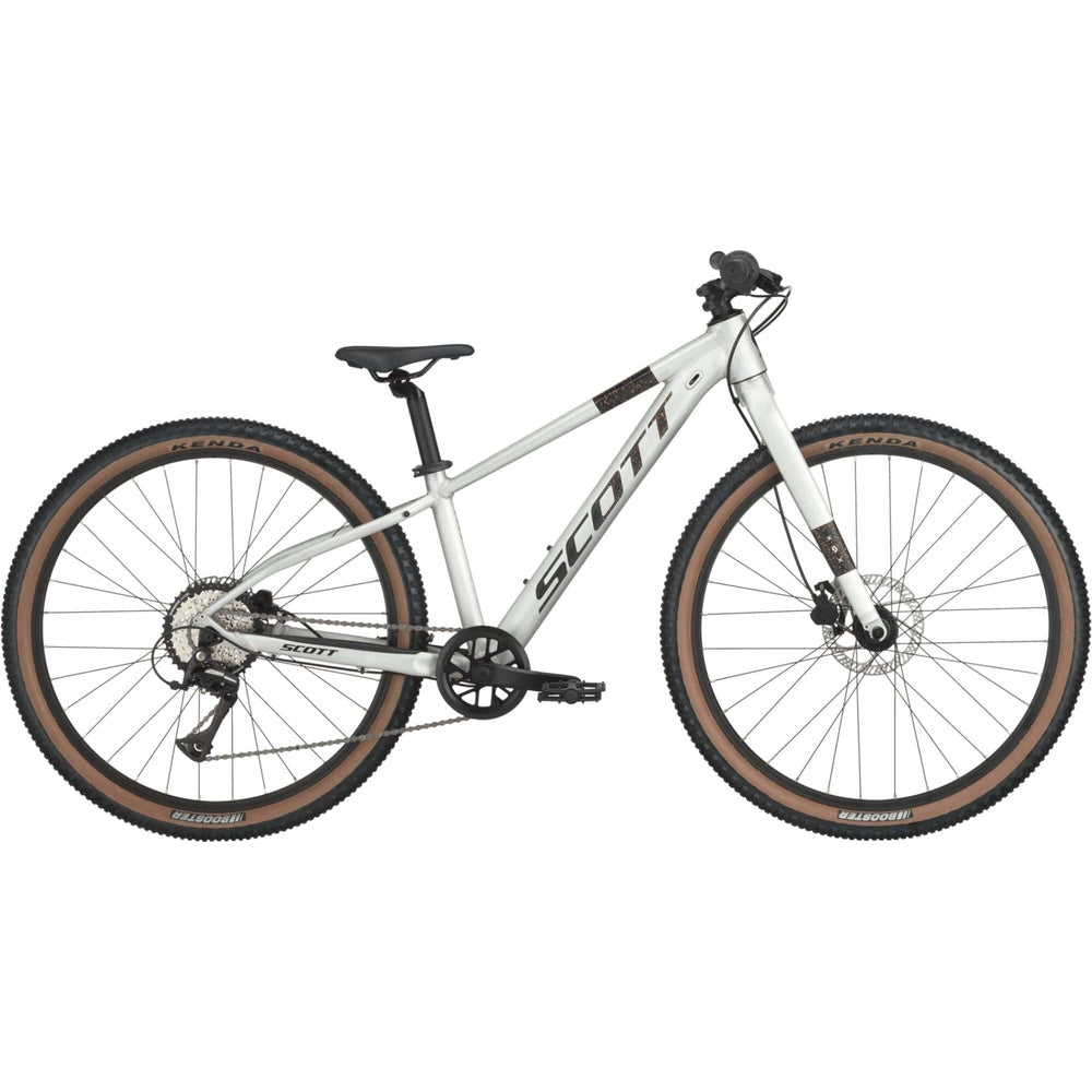 Scott Scale 600 alloy mountain bike in silver with tan sidewall Kenda tires