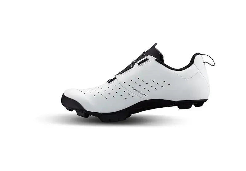 Specialized Recon 1.0 white gravel mountain bike shoe with perforated upper