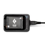 Black Diamond BD1800 lithium battery in black charging dock with USB cable