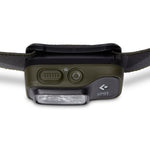 Black Diamond Spot headlamp in dark olive green with LED lights and headband