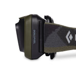 Black Diamond Spot headlamp in dark olive green with adjustable strap