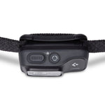 Black Diamond Cosmo headlamp showing charging port and power button details