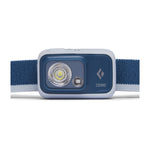 Black Diamond Cosmo headlamp in blue with white and blue striped band