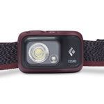 Black Diamond Cosmo headlamp in burgundy with LED lights and adjustable strap