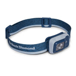 Black Diamond Astro 300 headlamp in blue with adjustable fabric headband