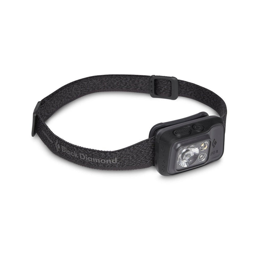 Black Diamond Spot 400-R headlamp with adjustable black fabric strap and LED light