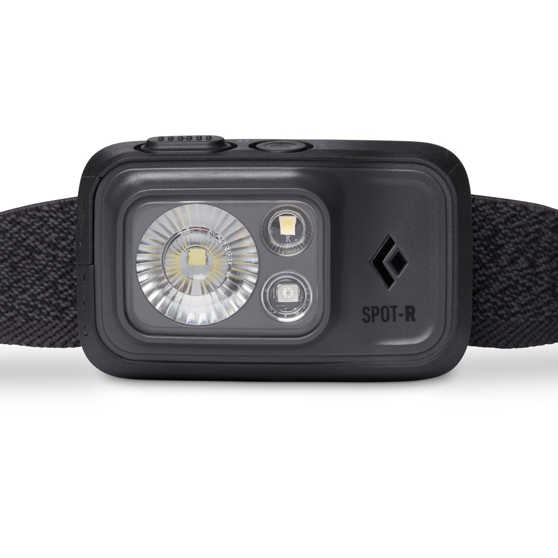 Black Diamond Spot-R rechargeable headlamp in graphite with LED lights and adjustable strap