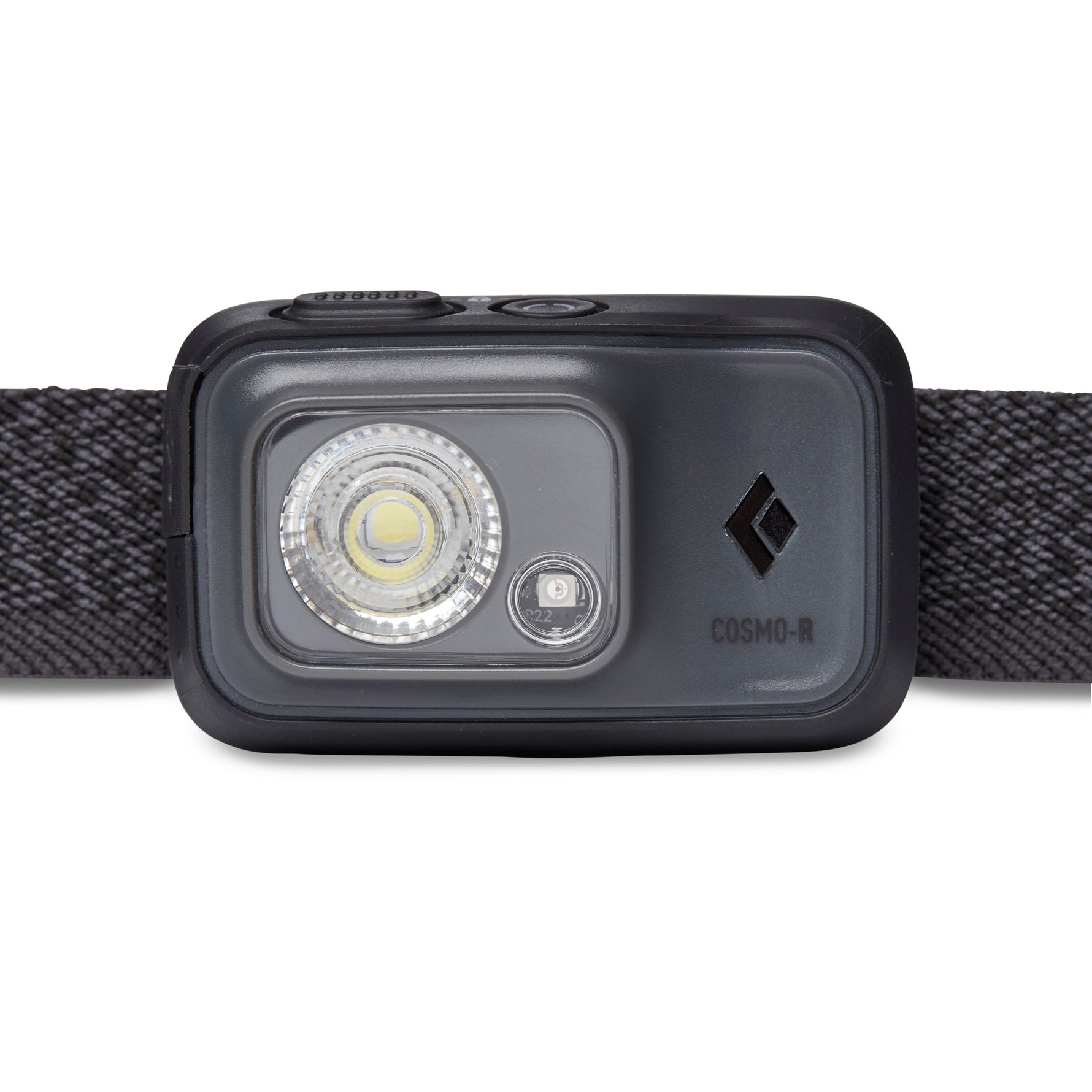 Black Diamond Cosmo-R headlamp in graphite with dual LED lights and fabric headband