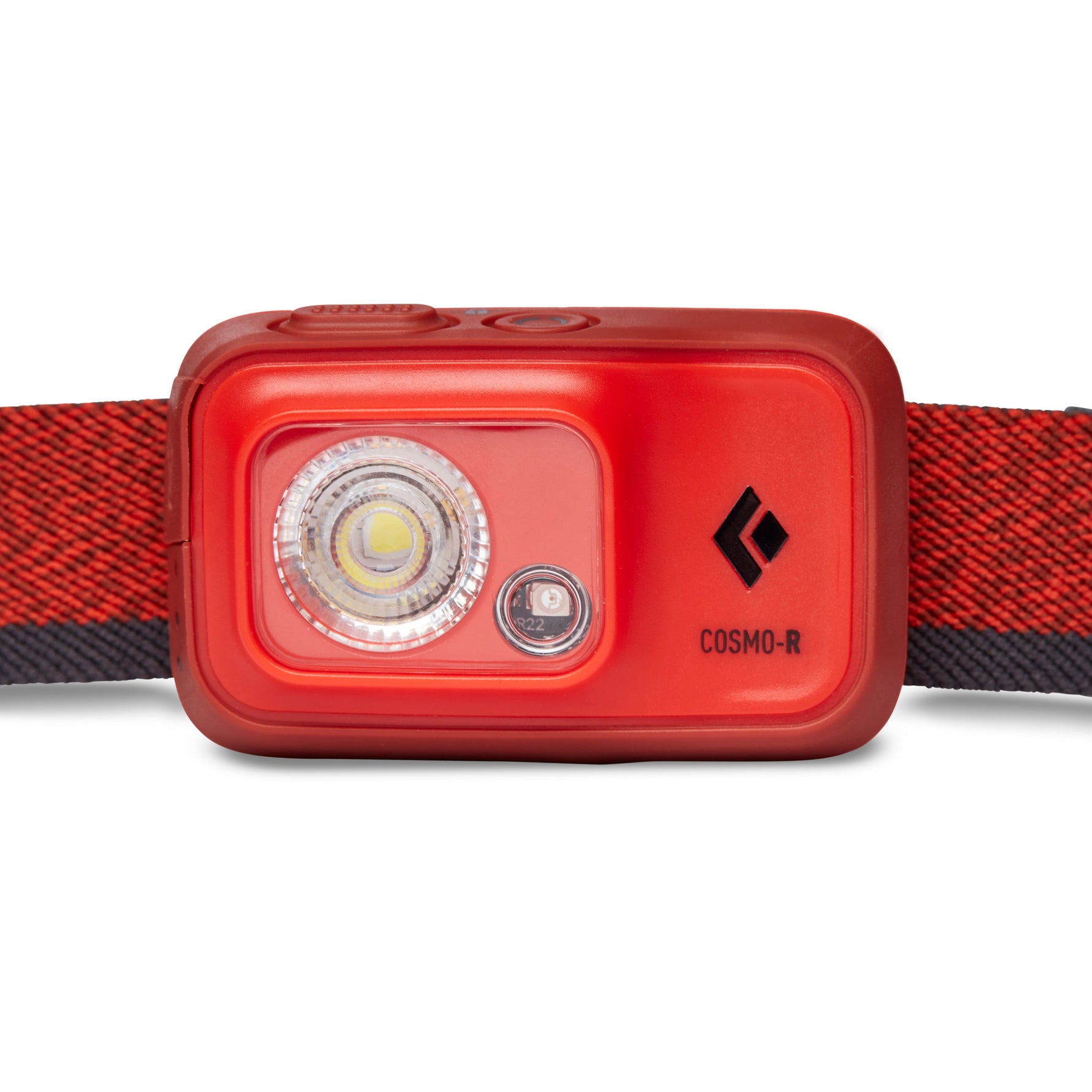 Black Diamond Cosmo-R headlamp in red with dual LED lights and adjustable strap
