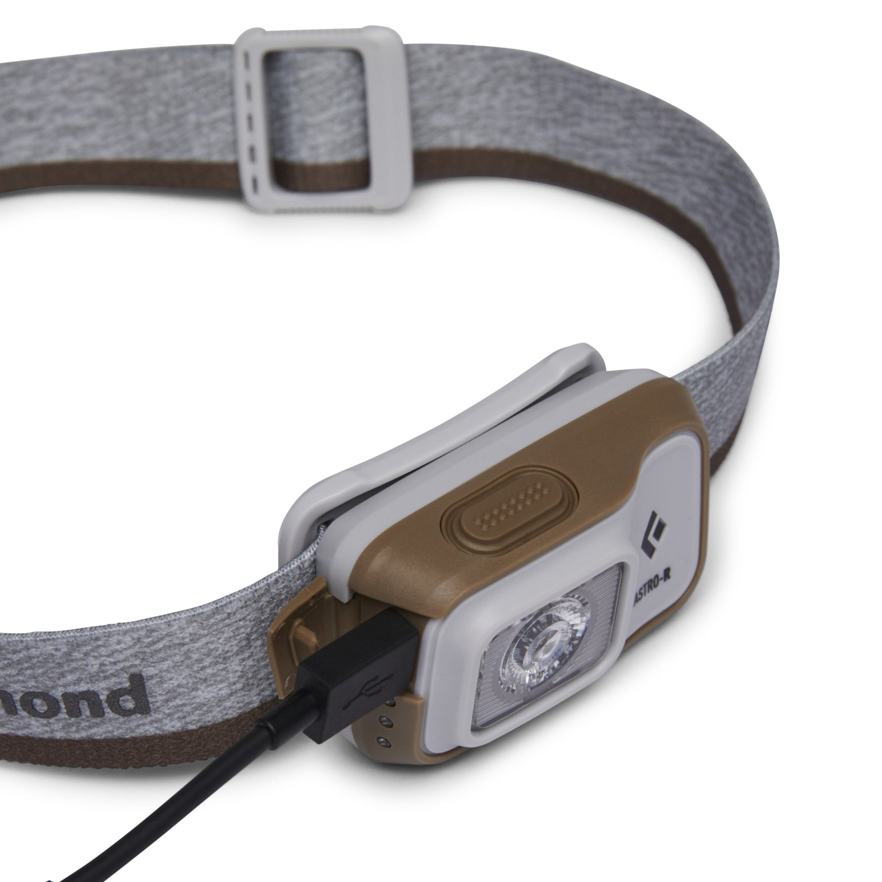 Black Diamond Astro 300-R headlamp in graphite with gray elastic headband