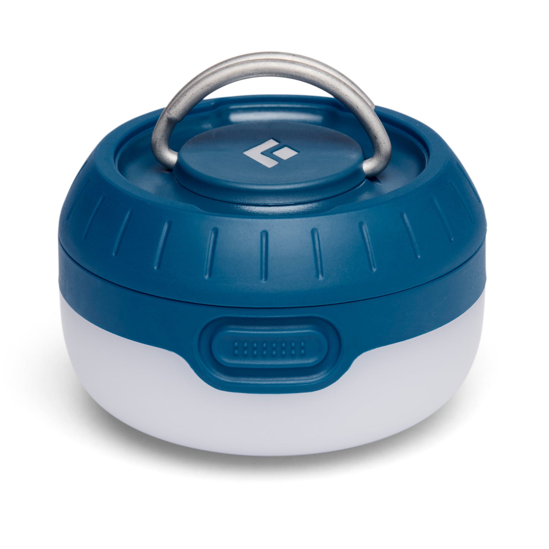 Black Diamond Moji camping lantern in blue with white base and metal handle