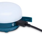 Black Diamond Moji R+ Lantern in teal with white diffuser and charging cable