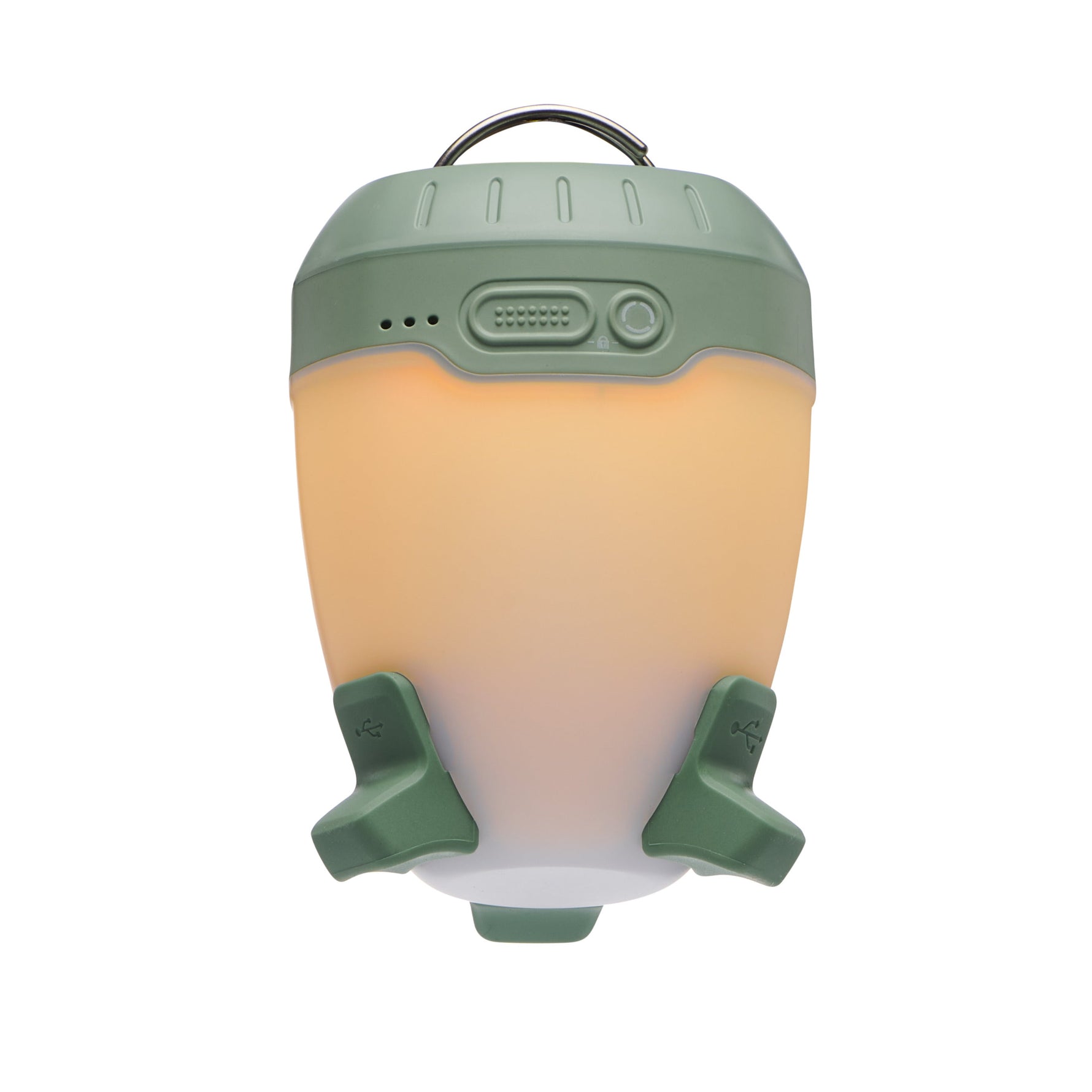 Black Diamond Orbiter 450 lantern in desert sage green with warm LED light