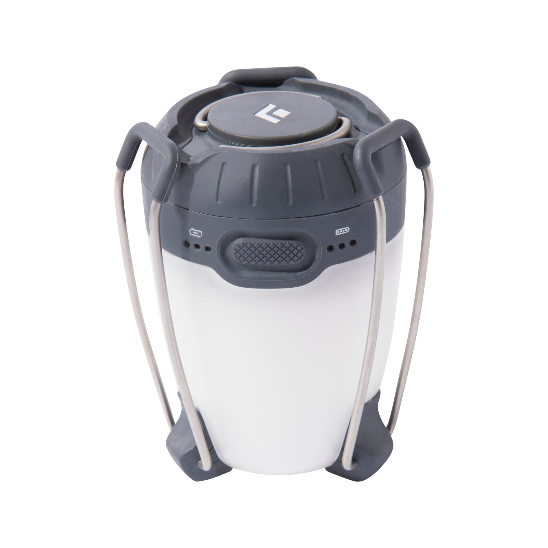 Black Diamond Apollo camping lantern in graphite with white diffuser and folding legs