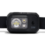 Black Diamond Storm headlamp in black with LED lights and adjustable strap