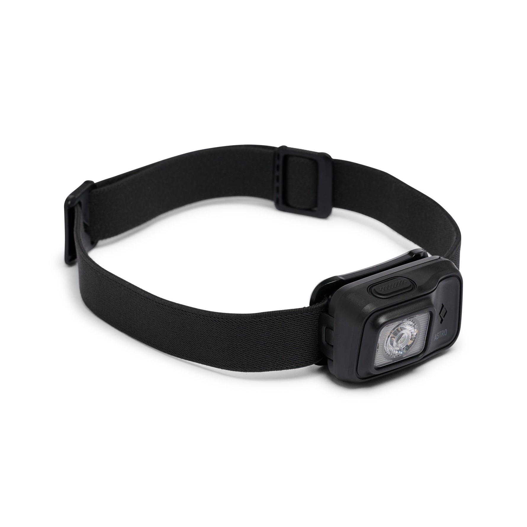 Black Diamond Astro 300 headlamp with black elastic strap and LED light